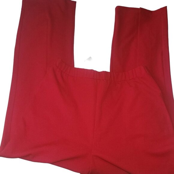 Suzy Shier Red Pull On Pants with Split Seam on Front Legs L - Picture 4 of 4